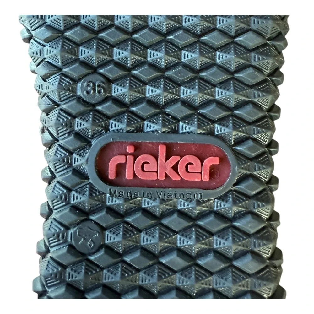 Rieker Waterproof‎ Ankle Boots Gore-Tex Knit Cuff Lace Up Black Women's